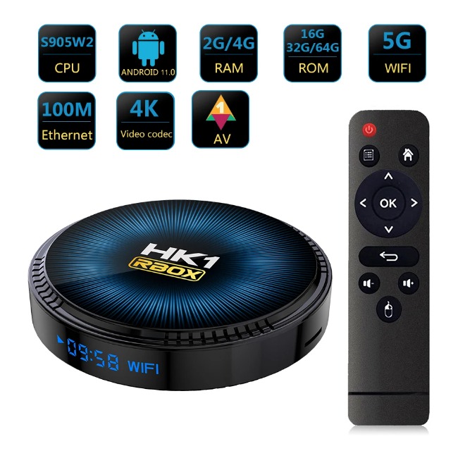 HK1 RBOX W2 Android TV Box 11.0 Amlogic S905W2 Quad-Core 4GB RAM 64GB ROM:  Elevate Your Home Entertainment Experience - Digital World Online